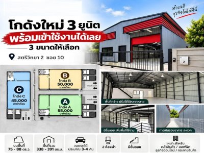 ให้เช่าโกดังใหม่พร้อมออฟฟิศ ทำเล ใจกลางลาดพร้าว – โชคชัย 4 – นาคนิวาส – สตรีวิทยา 2 ** มีเพียง 3 ยูนิต - รูปที่ 3