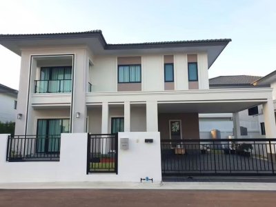 ให้เช่าบ้าน เป็นบ้านใหม่ 2 ชั้น  73 ตร.วา เฟอร์นิเจอร์บิ้วอินใหม่ทุกห้องและเครื่องใช้ไฟฟ้าใหม่ครบทุกห้อง บ้านสวยพร้อมอยู่ ในสนามกอล์ฟอีสเทริ์นสตาร์ บ้านฉาง ระยอง