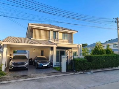 บ้านให้เช่า บ้านเดี่ยว 2 ชั้น หลังมุม 65 ตร.วา พร้อมอยู่  หมู่บ้านไลฟ์ อิน เดอะ การ์เด้น บ้านฉาง ระยอง