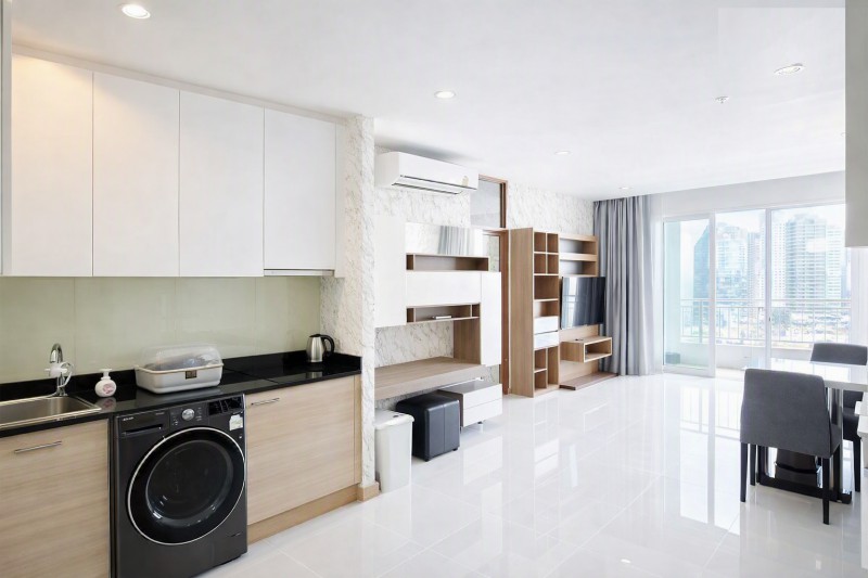 MRTเพชรบุรี 670ม. Penthouse มักกะสัน คอนโดหรู เซอร์เคิล 75 ตร.ม.  ให้เช่า 2นอน ห้องหัวมุม ชั้น 25 รพ.บำรุงราษฎร์ 600 ม.
