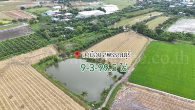 ราคาพิเศษ ขายด่วนมาก ที่ดิน 9-3-99.5 ไร่ ดอนโพธิ์ - สุพรรณบุรี ทำเลดี