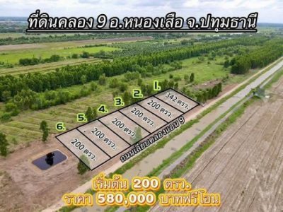 ที่ดินถูกโปรดีแบ่งจ่ายได้1ปีฟรีขุดบ่อที่คลอง9หนองเสือปทุมธานี - รูปที่ 6