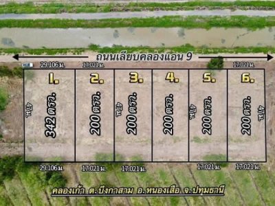 ที่ดินถูกโปรดีแบ่งจ่ายได้1ปีฟรีขุดบ่อที่คลอง9หนองเสือปทุมธานี - รูปที่ 7