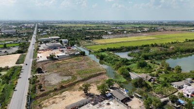 ขายถูกมาก!! ที่ดิน 6 ไร่ ทำเลทอง ติดถนนเลียบคลองมอญ ลาดกระบัง กทม. ใกล้มอเตอร์เวย์ นิคม  สนามบินสุวรรณภูมิ - รูปที่ 3