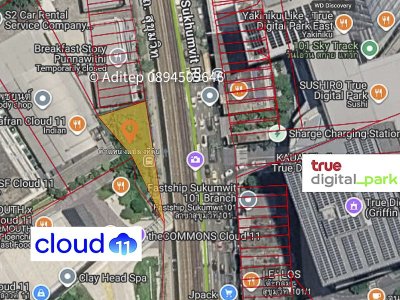 ขายที่ดินเปล่า 118 ตร.ว. ริม Skywalk BTS ปุณณวิถี ติดถนนสุขุมวิท ติด Cloud 11 ตรงข้าม True Digital Park - รูปที่ 2