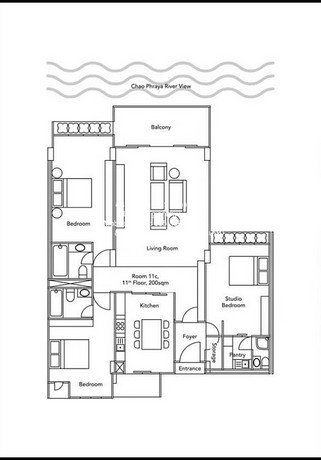 DSL-821 ให้เช่า คอนโด River House Condominium ริเวอร์ เฮ้าส์ คอนโดมิเนียม 200 ตารางเมตร ใกล้กับ ศูนย์การค้าท่าเรือคลองสานพลาซ่า ห้องนอน 3 - รูปที่ 5