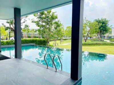สนามกอล์ฟเมืองแก้ว 600ม.ให้เช่าบ้านแฝด 2ชั้น 3นอน 2น้ำ ใกล้รร.นานาชาติคอนคอร์เดียน 900ม.พื้นที่ใช้สอย 110ตร.ม.ทำเลสุขุมวิท-บางนา สไตล์Modern - รูปที่ 6