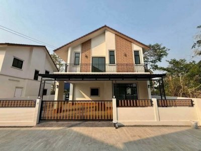 บ้านสร้างใหม่ 2 ชั้น บนที่ดินแปลงใหญ่ สไตล์ Nordic Minimal สันกำแพง