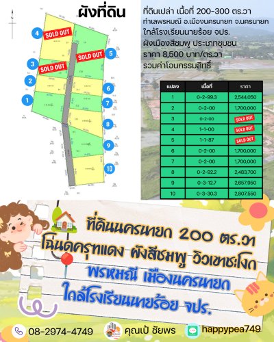 ขายที่ดินวิวเขา ผังสีชมพู ต.พรหมณี อ.เมืองนครนายก โฉนดครุฑแดง เริ่มต้น 200 ตร.วา - รูปที่ 7