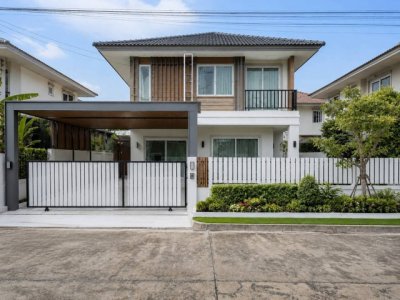 บ้านเดี่ยวบ้านสวย บรรยากาศน่าอยู่ เนื้อที่ 50 ตรว.  พื้นที่ใช้สอย 152.15 ตรม. 3 ห้องนอน 1 ห้องอเนกประสงค์ 2 ห้องน้ำ ที่จอดรถ 2 คัน - รูปที่ 2