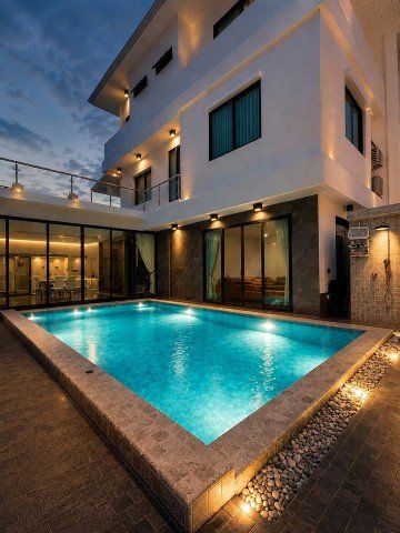 Pool Villa 6 นอน เซ็นทรัล อีสต์วิลล์ 1.2 กม. นาคนิวาส1-4 บ้านเดี่ยวหรู  8 น้ำ MRTลาดพร้าว71 1กม.   173 ตร.ว 800 ตร.ม. สระว่ายน้ำส่วนตัว - รูปที่ 3