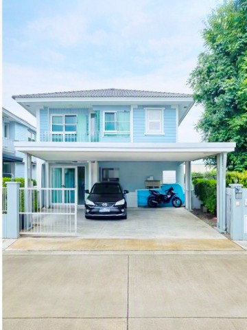 เฟอร์ฯ Villaggio บ้านเดี่ยว รพ.บางเสาธง 2.2 กม. บ้านเดี่ยว 2 ชั้น 3นอน 2น้ำ และเครื่องใช้ไฟฟ้าครบ ใกล้เอแบค บางนา 800 ม.50ตร.ว.160ตร.ม.