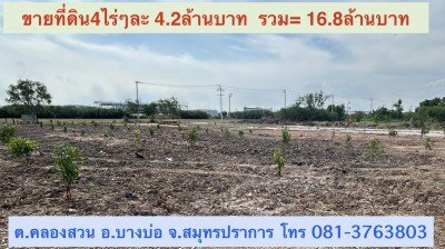 ขายที่ดินขนาด 4 ไร่ ใกล้สนามบินสุวรรณภูมิ  ตำบลคลองสวน อำเภอบางบ่อ จังหวัดสมุทรปราการ - รูปที่ 6