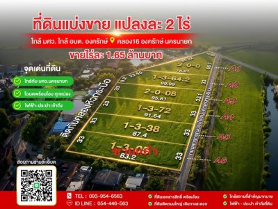 ขายที่ดินองครักษ์ นครนายก ใกล้อบตองครักษ์ ทำเลดี ติดถนนลาดยาง เหมาะซื้อไว้ปลูกบ้าน - รูปที่ 7