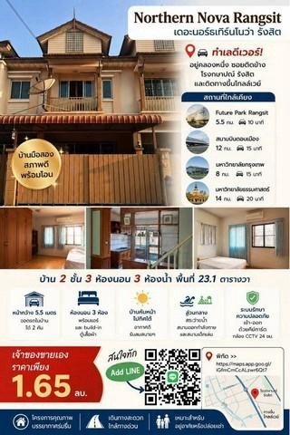 ขาย ทาวน์เฮ้าส์ หมู่บ้าน เดอะนอร์ธเทิร์น โนวา ,รังสิต คลองหนึ่ง 3ห้องนอน 3ห้องน้ำ รังสิต คลองหนึ่ง 3ห้องนอน 3ห้องน้ำ - รูปที่ 8