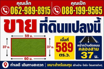 ขายที่ดินคลองสาม 2 แปลงติดกัน รวม 1,180 ตร.ว. ติดถนนเลียบคลองสาม ใกล้ตลาดพี่ญาคนรุม - รูปที่ 7