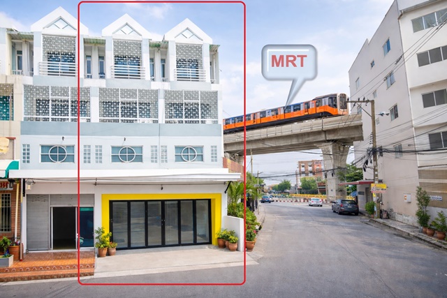 มีนบุรี อาคารพาณิชย์ 3 ชั้น 2 คูหาติดกัน แอร์ 10 เครื่อง รามคำแหง 172-184 ให้เช่าโฮมออฟฟิศขนาดใหญ่ MRTเคหะรามคำแหง 200ม.
