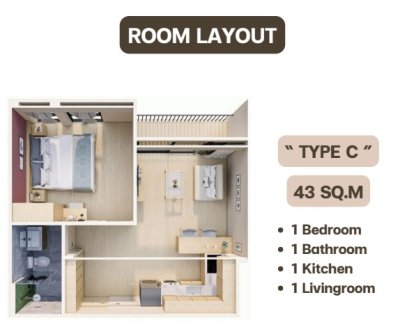 ขายคอนโดพร้อมอยู่ 43 ตร.ม. ใกล้ 89 Plaza เชียงใหม่ ราคา 2.15 ล้านบาท - รูปที่ 8